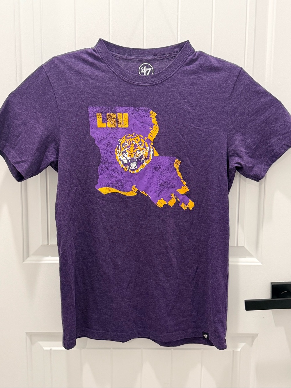 47 Brand Men's Purple LSU Tiger State Short Sleeve Tee